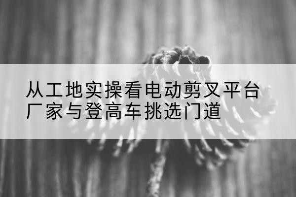 平度电动剪叉升降平台厂家-从工地实操看电动剪叉平台厂家与登高车挑选门道