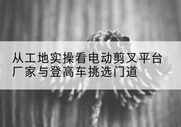 平度电动剪叉升降平台厂家-从工地实操看电动剪叉平台厂家与登高车挑选门道